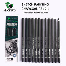 Load image into Gallery viewer, Marie's 12Pcs Charcoal Pencil For Sketch Painting Pencils Drawing Lapiz Set Stationery School Art Supplies Pencils for Students